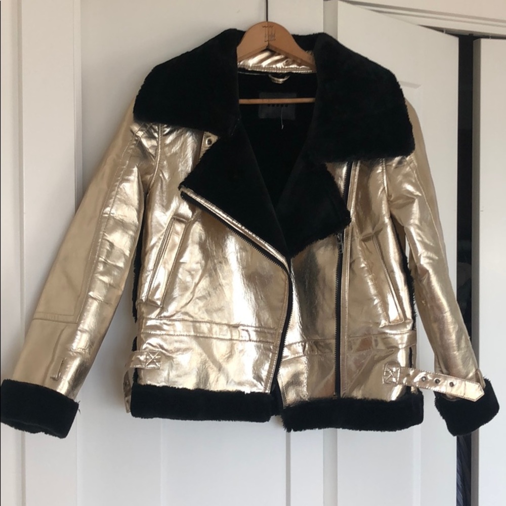 Blank NYC metallic aviator jacket